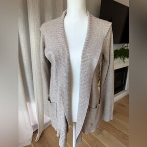 Evolution Beige Hooded Sweater Cardigan | Size L